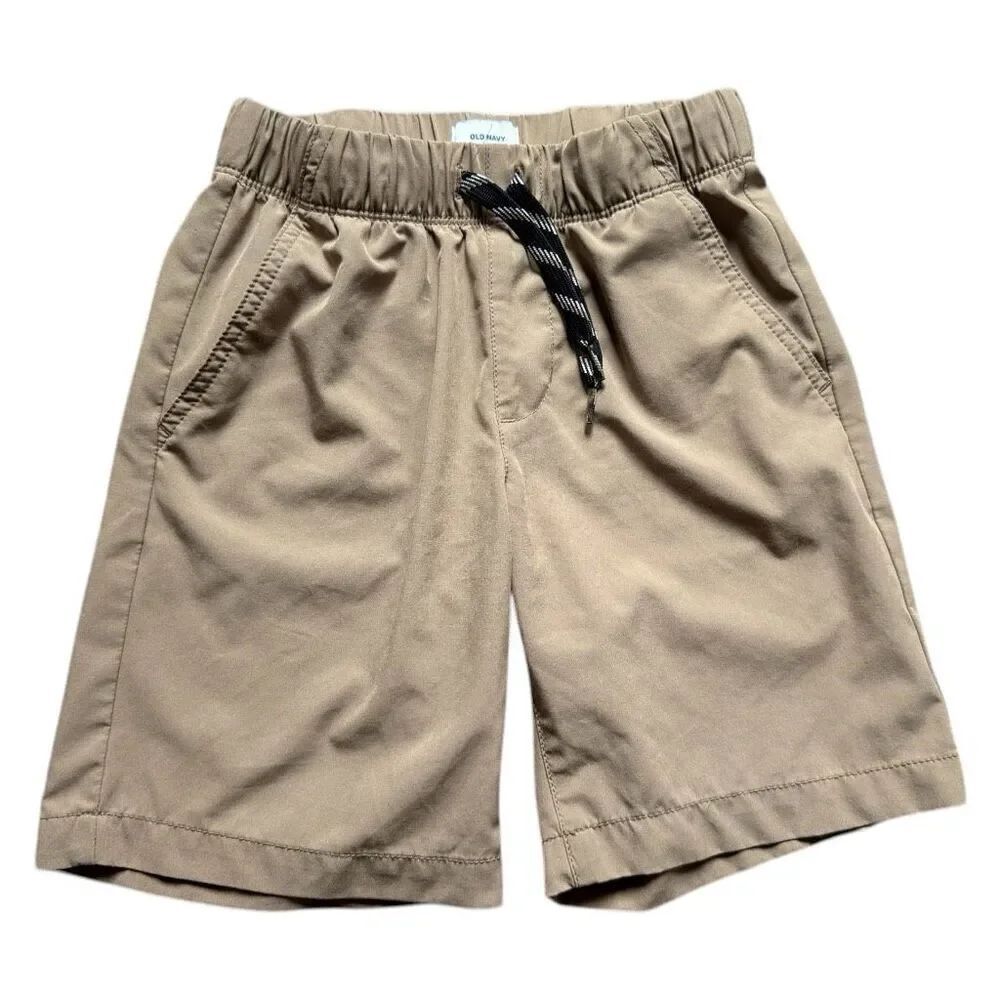 Youth Boys Old Navy Dry-Quick Tech Jogger Drawstring Khaki Shorts - Sz M ( 8 )